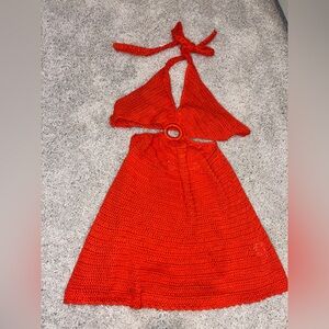 By Louise Paris Orange Cut Out Crochet Dress Womens Size Small/Medium NWT